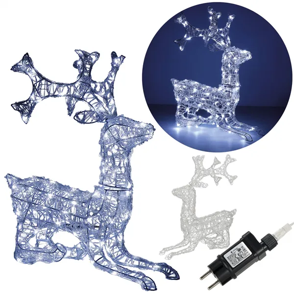 Ziemassvētku dekorācija LED ziemeļbriedis Springos CL4121 130 LED, auksti balts